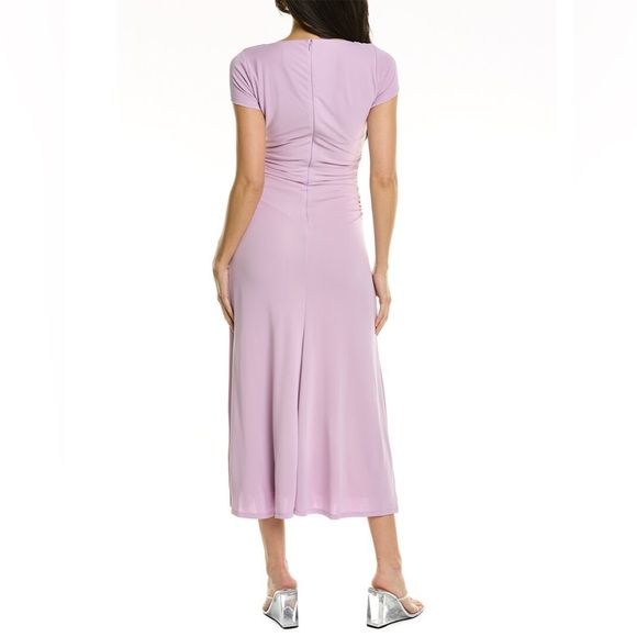 CINQ A SEPT Janis Square Neck Ruched Side Dress in Pale Iris - Picture 7 of 10